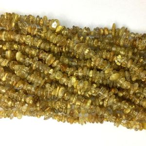 Gevşek değerli taşlar doğal orijinal sarı titanyum altın saç rutil kuvars nugget çip boncuklar takılar 3x8mm 15 