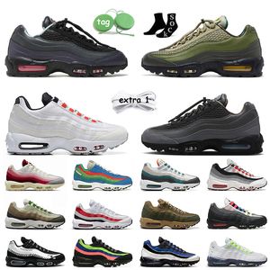 Женская бега обувь OG 95s Air Max Corteiz 95 Shoes Nike Big Size 12 Rules The World Pink Beam Sequoia Aegean Storm Sketch White Black Trainers Sneakers