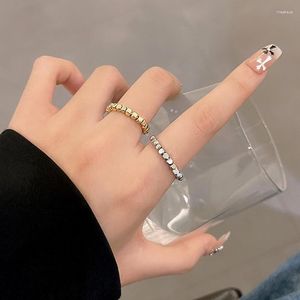 Küme halkaları kişilik metal küp boncuklu geometrik açılış kadınlar için parmak moda ayarlanabilir parti kadın cazibesi takı anillo