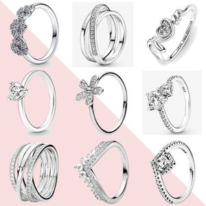 925 Gümüş Yeni Moda Kadınların Sevgisi Parlayan Cilalı Çizgi Yüzüğü Orijinal Pandora için Uygun, Kadınlar İçin Özel Bir Hediye
