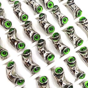 30 toptan vintage yaratıcı yeşil gözlü kurbağa halkaları sevimli küçük hayvan halkaları 3d şekil evrensel çift halkalar erkekler ve kadınlar için