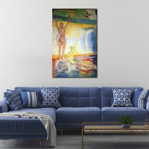 Красочное абстрактное искусство пробуждение мужчин Эдвард Мунк живопись картиной современной гостиной декор большой большой