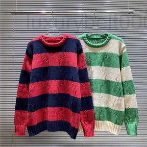 Erkek Sweaters Designer 2023 Erkekler Hoodie Sweater Çift Mektuplu İçi Boş Jacquard Şerit Birleştirme Paris Kadınlar Kırmızı Mavi Beyaz Yeşil S-2XL RGGL