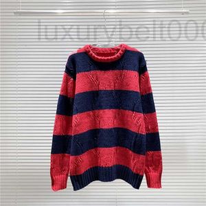 Kadın Sweaters Designer 2023 Hoodie Sweater Çift Mektuplu İçi Boş Jacquard Şerit Birleştirme Paris Kadınlar Kırmızı Mavi Beyaz Yeşil S-2XL 548G