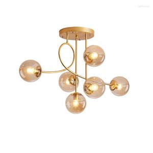 Modern LED Chandelier - Nordic Style Gold Pendant Light with Glass Balls for Living Room, Dining Area & Bedroom