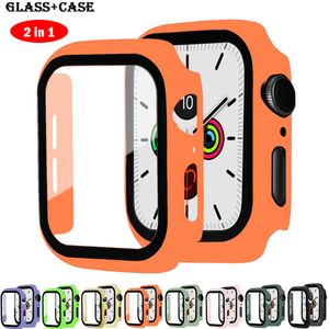 Apple Watch Tempered Glass Screen Protector Case | 38mm-45mm Sizes | Bumper Cover for Series SE/3/4/5/6/7