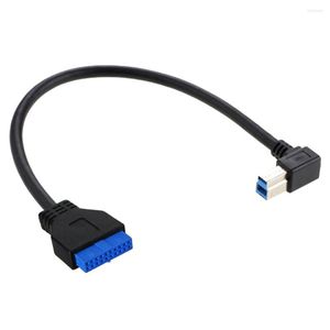Компьютерные кабели Chenyang USB 3.0 Тип B Мужчина к материнской плате 19PIN HEADER CABLE 50 SCM LEAT LAFT 90 -градусный черный