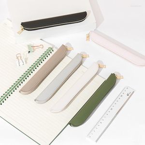 Kozmetik Torbalar Uzun Kalem Kılıfı Su Geçirmez PU Deri Hediye Tablet Pen Koruyucu Küçük Makyaj Fırçası Çantası 19cm'yi saklamak için uygun