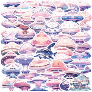 50pcs Uçan Saucer Stickers Sevimli UFO Graffiti Sticker Çocuk Oyuncak Kaykay Araba Motosiklet Bisiklet Sticker Çıkartmaları Toptan