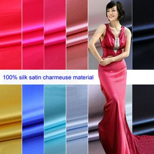 Fabric and Sewing Soft Silk Charmeuse Cloth Evening Dress 100% Mulberry Silk Satin Fabrics Meter 230707