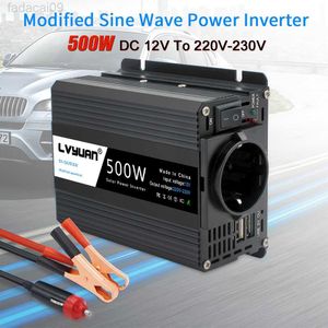 Atlama Başlangıç ​​Gücü 12V 220V 500W EU Güneş İnverter Noel Webasto 12 Volt Inversor12V 220 V Araba AC HKD230710