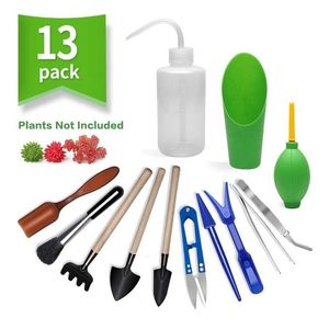 Other Garden Tools 13Pcs Planter Kit DIY Sowing Shovel Scoop Bucket Spoon Succulents Seedlings Tool Bonsai Fertilizer Drilling Device 230710