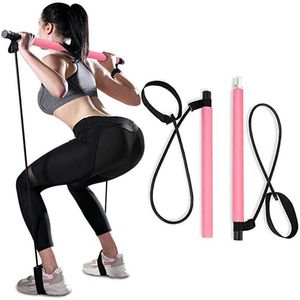 Resistance Bands Yoga Pilates Bar Fitness Stick Crossfit Resistance Bands Trainer Yoga Pull Rods Pull Rope Home Gym Sport Body Workout Toning Bar HKD230710