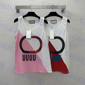 Дизайнерские танки женская футболка буквы с блестками майки топ мод