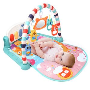 Oyun Paspas Bebek Etkinliği Gym Play Mat 0-12 ay doğumlu Halı Yumuşak Çarpık Geliştirme Müzikal Oyuncaklar Aktivite Halı Toddler Bebekler Oyunları 230707