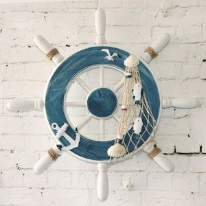 Декоративные предметы фигурки творческий деревянный корабль колесо колеса рулевой лодки якорь руля якоря средиземноморского орнамента.