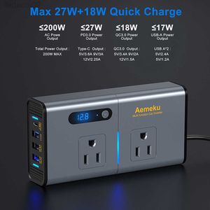 200W Car Power Inverter DC 12V to AC 110V Converter with USB Fast Charging Ports for Road Trip Camping
