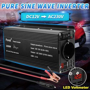 Car Jump Starter Power Pure Sine Wave Inverter DC 12V to AC 220V 230V 1500W2200W2600W Voltage Transfer Converter Universal EU Socket Auto Accessories HKD230710