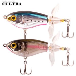 Yemler CCLTBA Topwater Lures 6.5cm 8.0cm Sert Yem Wobbler Döner Kuyruk Popper Fishing Cazibesi Yapay Yem Balıkçılık Yüzeyi Cazibesi Mücadelesi HKD230710