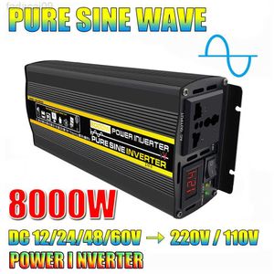 Car Jump Starter Pure Sine Wave 12V24V48V60V To AC 110V 220V 8000600040003000W Voltage Transformer Power Converter Solar Inverter HKD230710
