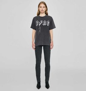 Artı boyut ab tişört yaz cıvata tees kadın tasarımcı siyah gevşek baskı üstleri pamuk tişört