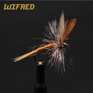 Приманки приманки Wifreo 6/10pcs Adams Fly #14 Парашют сухой мух искусственной форели приманка приманка взрослые майфля