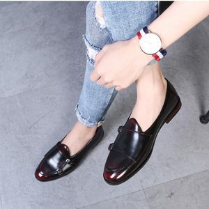 2023 Monk Shoes for Men Vintage British Style Double Buck Mens Mens Formal Business Flats Plus 38-46