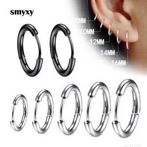 Charm 1 pair stainless steel woman/man small hoops earring Ear cartilage piercing Tragus straight thin wheel anti allergic ear buckle