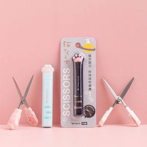 Office Scissors 12 pcslot Kawaii Mini Cat Paw Art Safety Paper Cutter For Children Utility knife School Supplies Stationery Gifts 230707