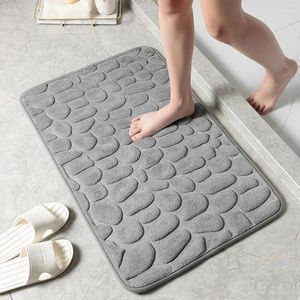 Bath Mats Memory Foam Foot Pad Cobblestone Embossed Mat Non-slip Carpet Absorbent Bathtub Bathroom Shower Rug