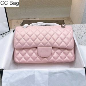 10A CC Torba Yanardöner İnci Pembe Klasik Klasik Çift Flep Torbalar Gümüş Metal Donanım Zinciri Crossbody Omuz Lüks Tasarımcı Tote Çoklu