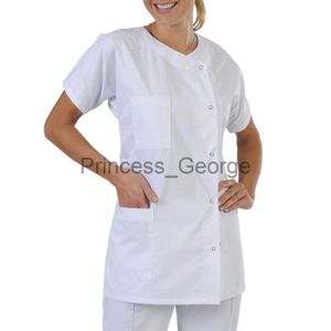 Diğerleri kadınlar kadın erkekler tıbbi elbise hastane laboratuar ceket iş giysileri üstleri tek tip yakasız kısa kol unisex hemşire doktor kıyafeti coats x0711