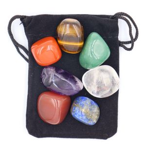 Stone 7Pcs Set Reiki Natural Tumbled Irregar Polishing Rock Quartz Yoga Energy Bead For Chakra Healing Decoration Drop Delivery Jewel Dhurj