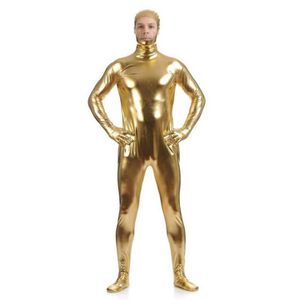 Костюмы для костюмов косплей открытый лицо стиль стиль унисекс Zentai Bodysuit блестящий металлический модный платье боди для вечеринки на Хэллоуин Дни 227H