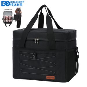 Ice Packs/Isothermic Bags DENUONISS 40 Cans Large Capacity Cooler Bag In The Car Leakproof Keep Cold Refrigerator Bag Portable Beach Beer Bag 230710