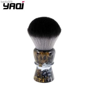 YAQI ROCKS 28mm Synthetic Hair Resin Handle Men Wet Shaving Brush L230520