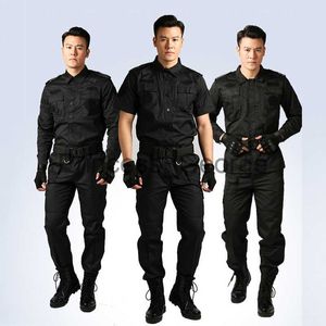 Others Apparel Black Military Uniform Tactical Army Clothing Security Guard Workshop Outdoor Training Summer Autumn Short Sleeve Long Sleeve x0711