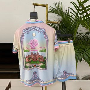 Tute da uomo Abbigliamento da uomo Stampa Set Manica corta Moda Camicia hawaiana Estate Casual Floral Beach Set da due pezzi