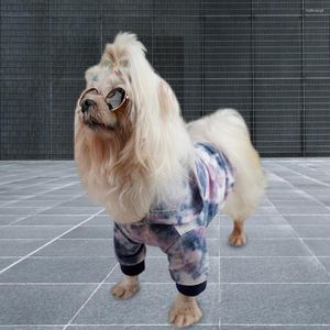Köpek Giyim Şık Hoodie Pet Aksesuarları Ultra Yumuşak Polyester Sonbahar Kış Boya Teddy Pomeranian Ceket Giysileri Sıcak Tut