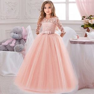 Kız Elbiseleri Yaz Pembe Beyaz Nedime Kız Partisi Düğün Çocuk Kıyafetleri Kızlar İçin Çocuk Giysileri Giyim Prenses Vestidos 8 10 12 13 14 YILSHKD230712