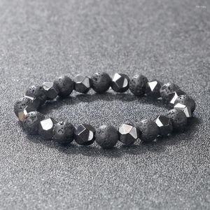 Strand Black Lava Irregular Ematite Bracciali Uomo 8mm Natural Stone Health Care Magnetic Women Jewelry Charms Pulseras Regali