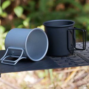 Mugs Camping Mug Titanium Cup Tourist Tableware Picnic Utensils Outdoor Kitchen Equipment Travel Cooking set Cookware Hiking R230712