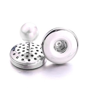 Stud Simple Sier Kaplama 12mm 18mm Snap Button İnci Küpeler Kadınlar Erkek Çekerler Düğme Takı Damlası Teslimat DHTHX
