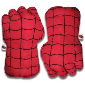 Toptan Süper Kahraman Serisi Yeşil Yumruk Kırmızı Örümcek Eldiven Peluş Oyuncaklar Çocuk Boks Eldivenleri Dev