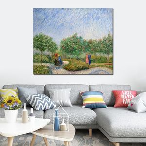 Пары в парке в Asnierse Printed Wincent Van Gogh Canvas Art Импрессионистская живопись для современного домашнего декора