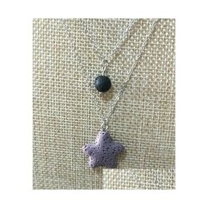 Подвесные ожерелья модные звезда лава камень Mtilayer Ожерелье вулканическая порода ароматерапия эфирное масло диффузор для женщин ювелирные изделия Dhm7q