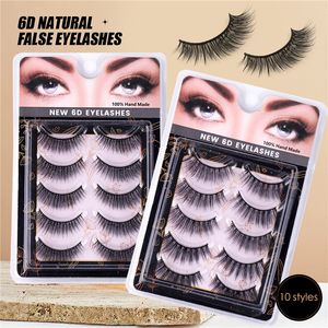 5pairs 6d Natural Faux Enselashessessessesse Seamless Band False Lashes