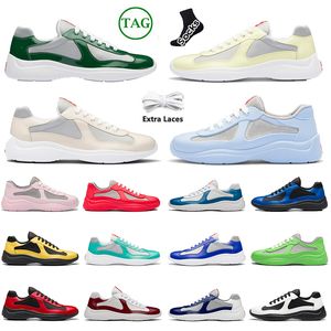 2023 Yeni Amerikalılar Kupası Sıradan Tasarımcı Ayakkabı Erkekler Düşük Top Sneaker Mesh PVC Patent Deri Deri Moda Eğitmenleri Amerika Sakinleri Yürüyen Kauçuk taban Kumaş Açık
