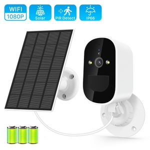 IP Kameralar Kablosuz Güneş Wifi Kamera CCTV Güvenlik Açık Mekan Tam HD 1080p Sesli 6000mAh şarj edilebilir pil 230712