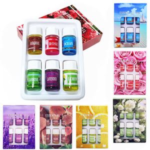 Aromatherapy 6pcs Perfume Aroma Fragrance Essential Oil Set for Aroma Humidifier Water Soluble Home Room Car Air Freshener